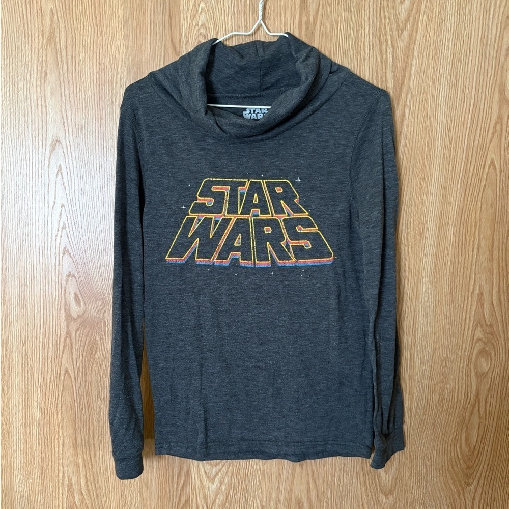 Fifth Sun Gray Star Wars Cowl Neck Lightweight Hoodie Sweatshirt